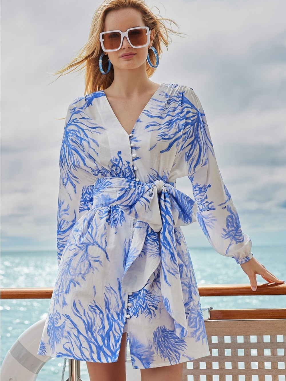 ALA VON AUERSPERG MARLO COTTON DRESS IN TOILE DE REEF 💙💙